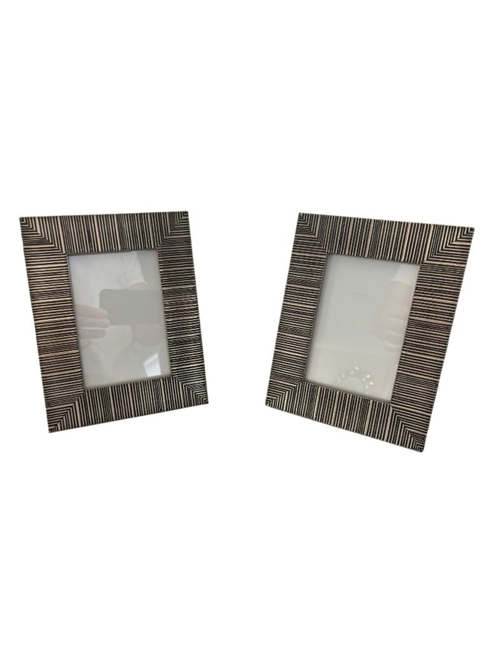 Sheffield Home 4x6 Ribbed Metallic Tabletop Picture Frame Set Of 2